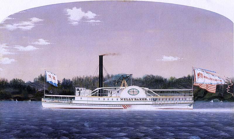 James Bard Nelly Baker, New England steamboat built 1855 oil painting image